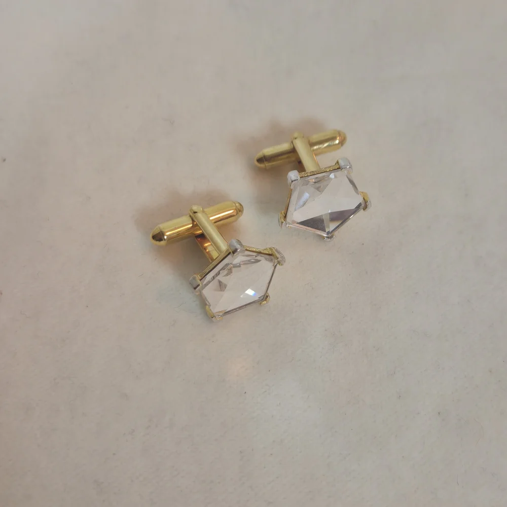 Gold Crystal Cufflinks